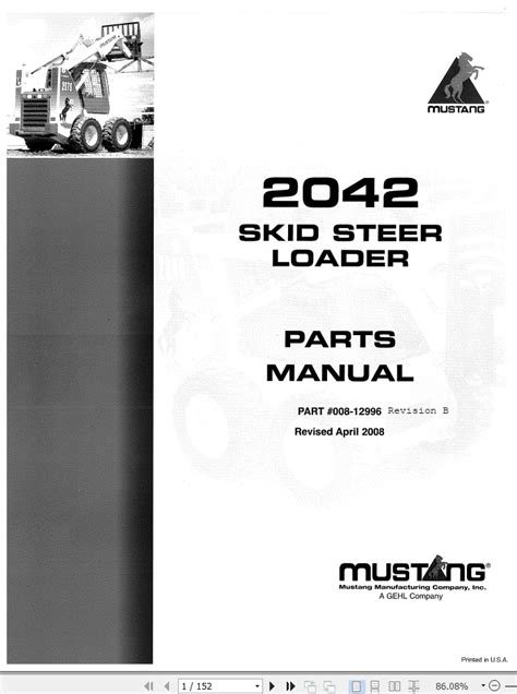 mustang skid steer model 2042|mustang skid steer manual.